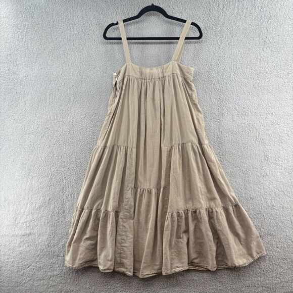 Jenni Kayne Tiered Cotton Linen Sundress in Willow Beige Neutral Size Small - Picture 3 of 11